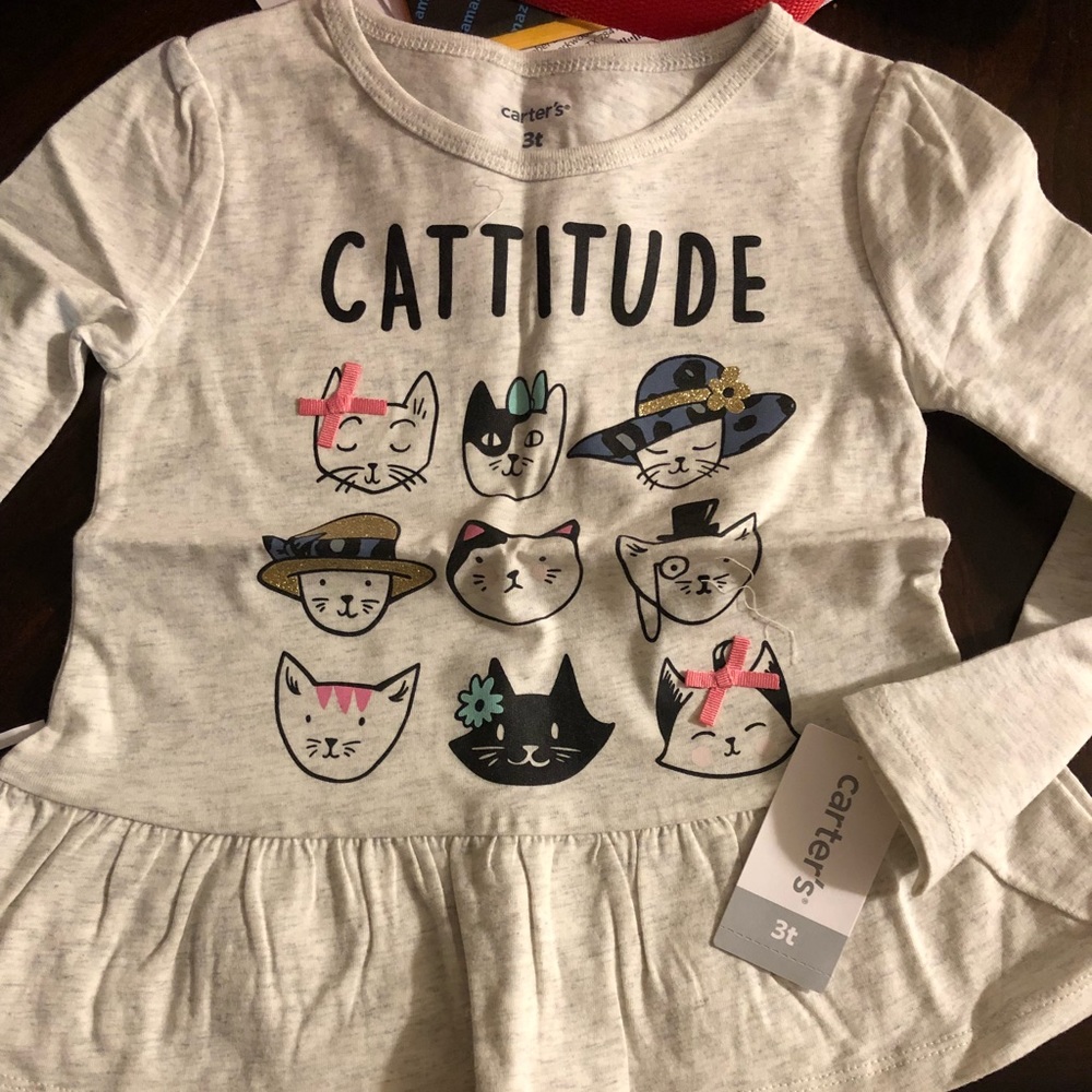 3T cat shirt and leggings carter’s NWT